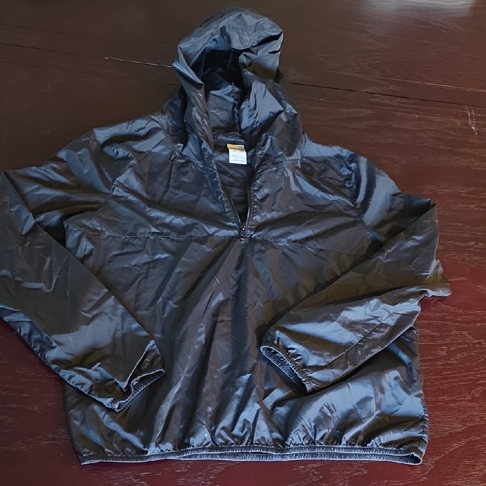 PINK Victoria's Secret Women's Black Hooded Windbreaker Pullover